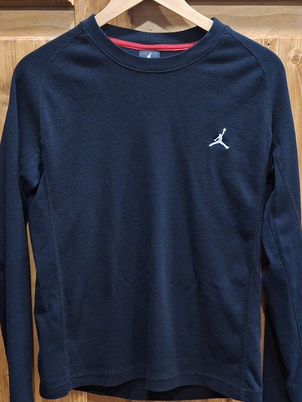 Jordan Black Long-Sleeve Crew Size Mediun Mens with White Jumpman Logo On Back